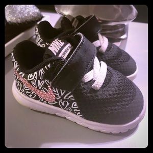 Nike Infant Flex Bling Rhinestone Sneakers Sz 4